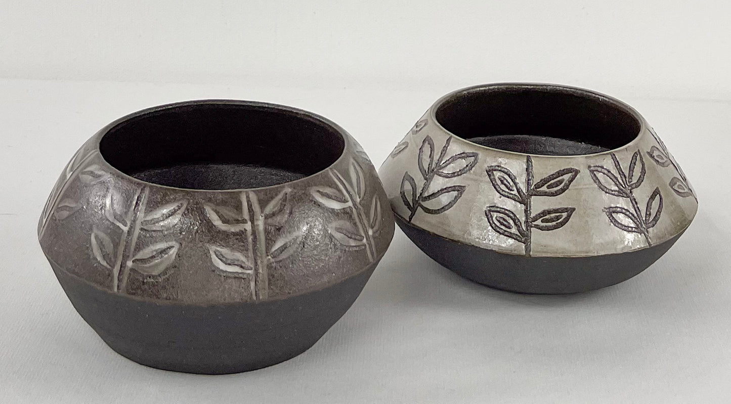 Carved Leaves Small Bowl Set of 2