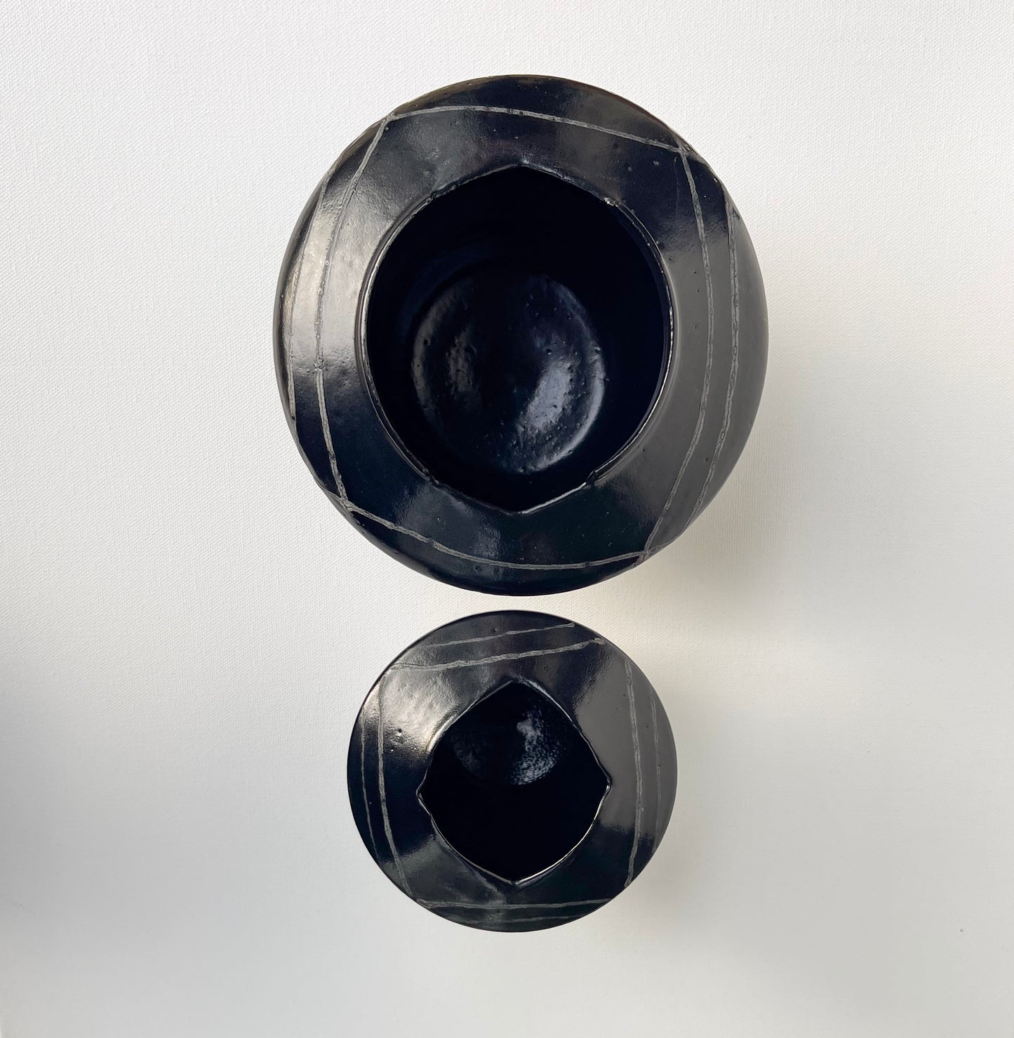 Small Black and Sea Foam Glaze Vase