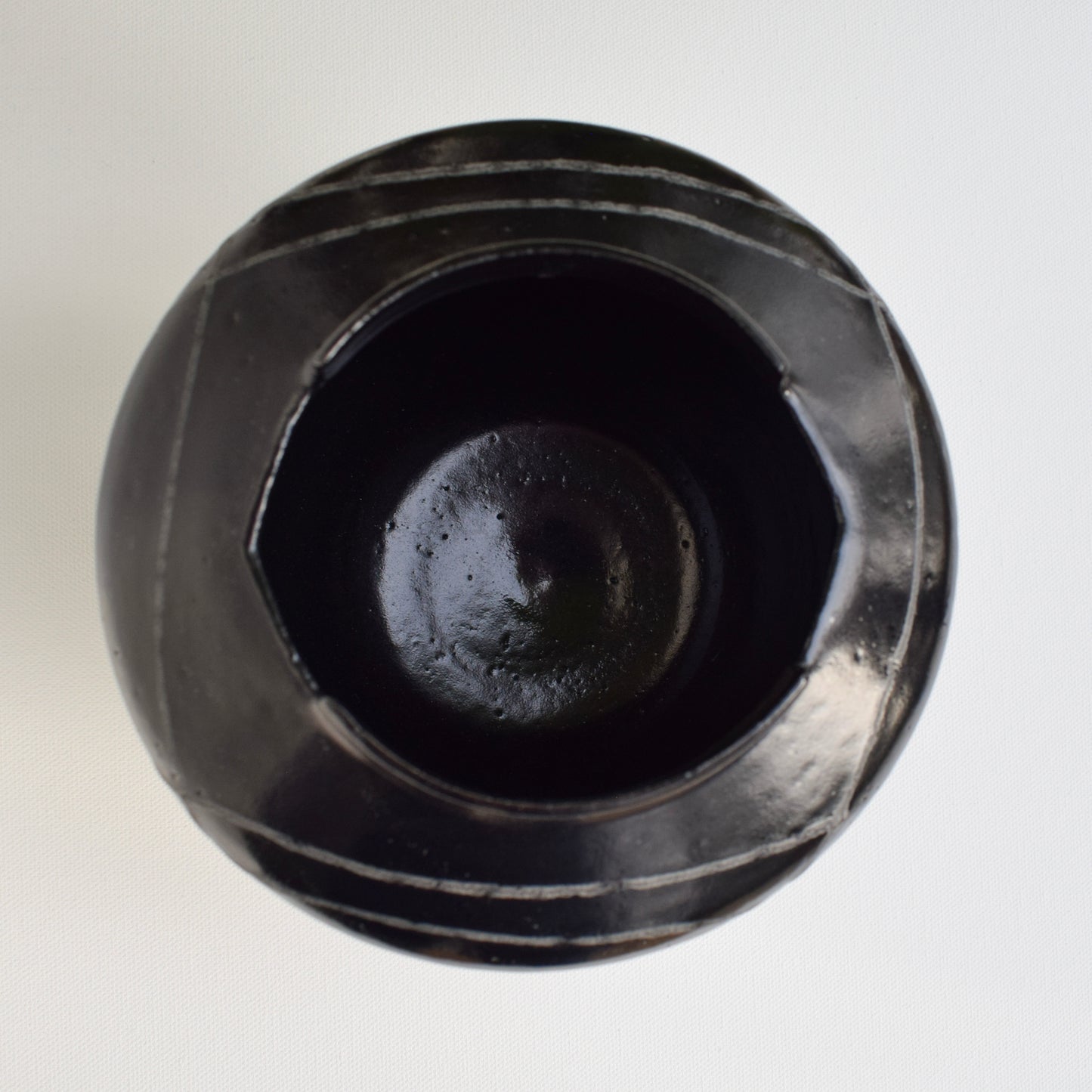 Large Sea Foam Gray and Black Vase