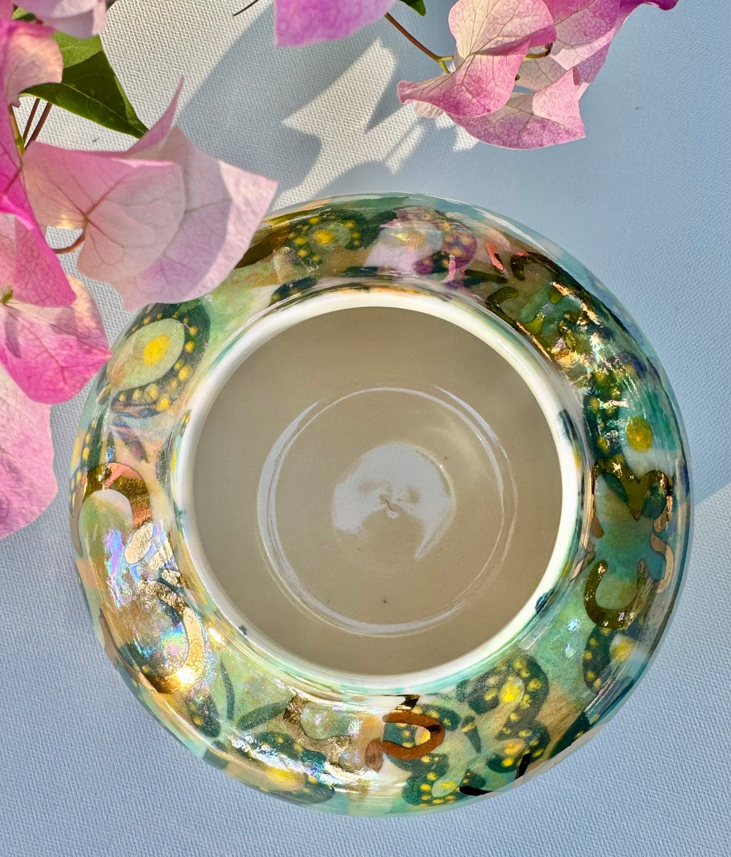 Green Butterfly Porcelain Vase