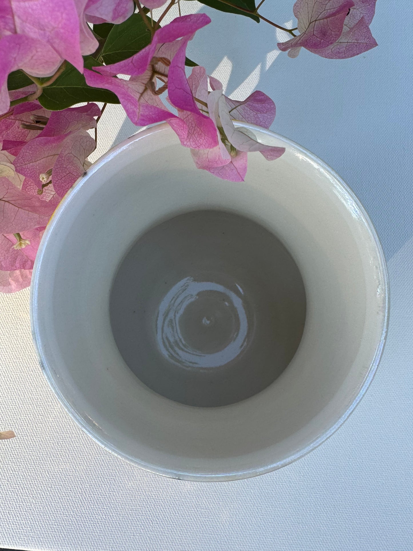 Yellow Porcelain Butterfly Vase